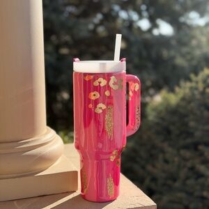 Pink and Gold Leopard Print 40 oz. Stanley